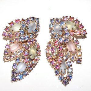 VTG Christian Dior RUNWAY Dress Clips by Swarovski's AB Crystals! RARE!